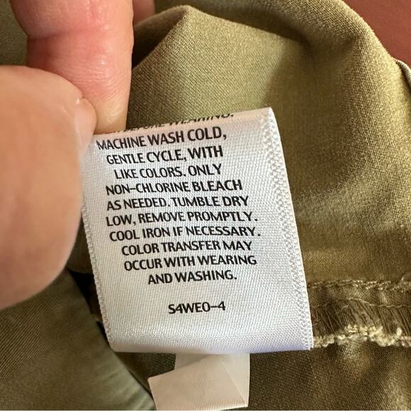 Eileen Fisher Olive Green High Waist cropped Capri Large Utility Pants Spring - Picture 6 of 12